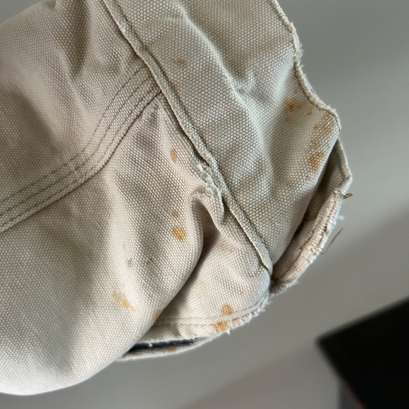 Men's Carhartt Lined Jean Jacket with Corduroy Collar Cream - Picture 5 of 8